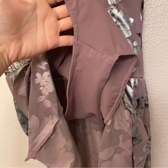 WEISSMAN Balera Dance Costume Metallic lavender mesh Floral Dress D11543 SA - Picture 6 of 12